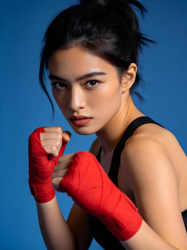 拳击少女 蓄势待发图片