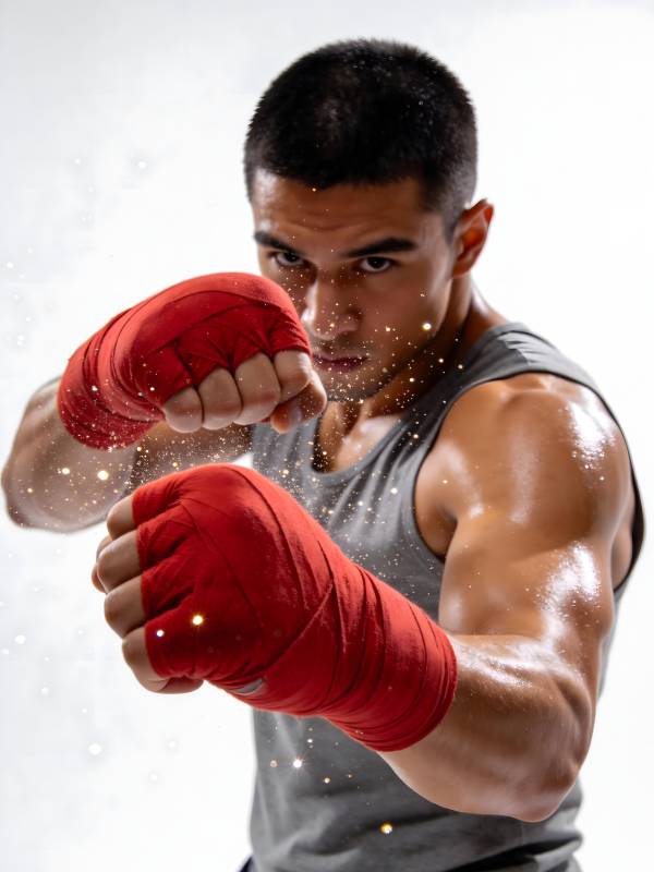 拳击手蓄势待发图片