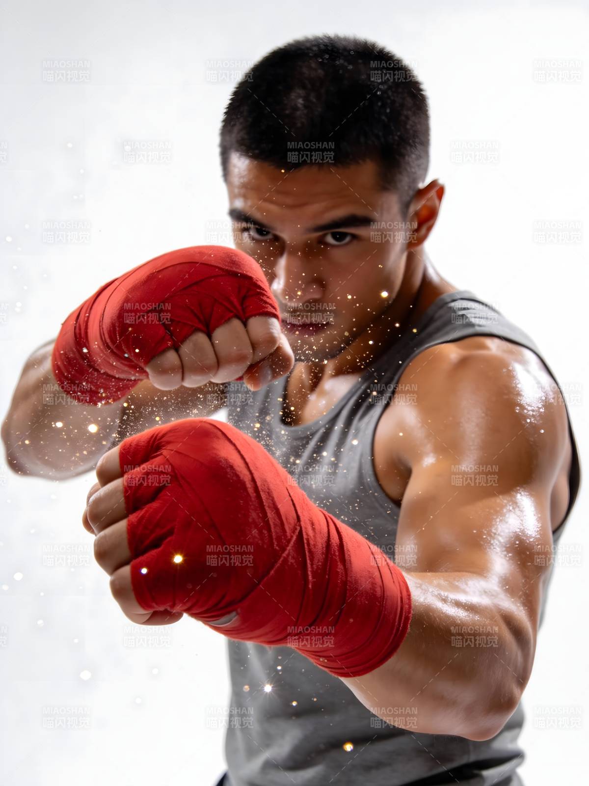 拳击手蓄势待发图片