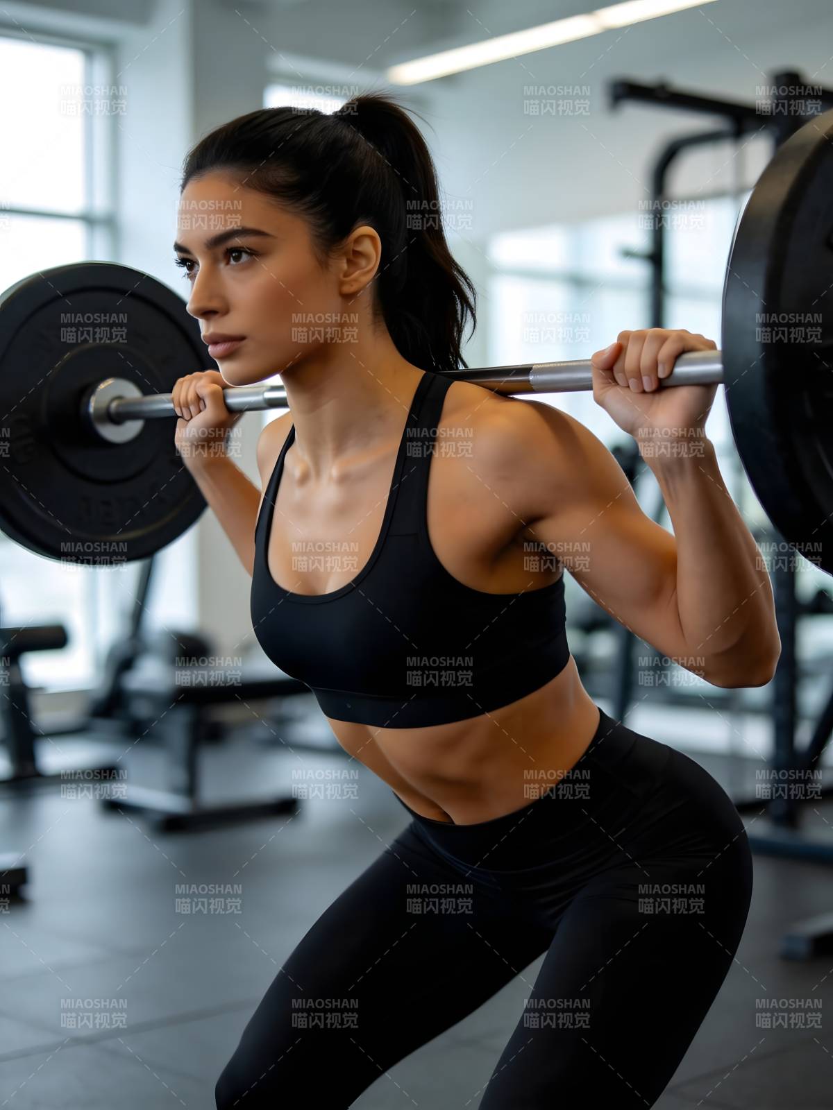 杠铃深蹲塑形图片