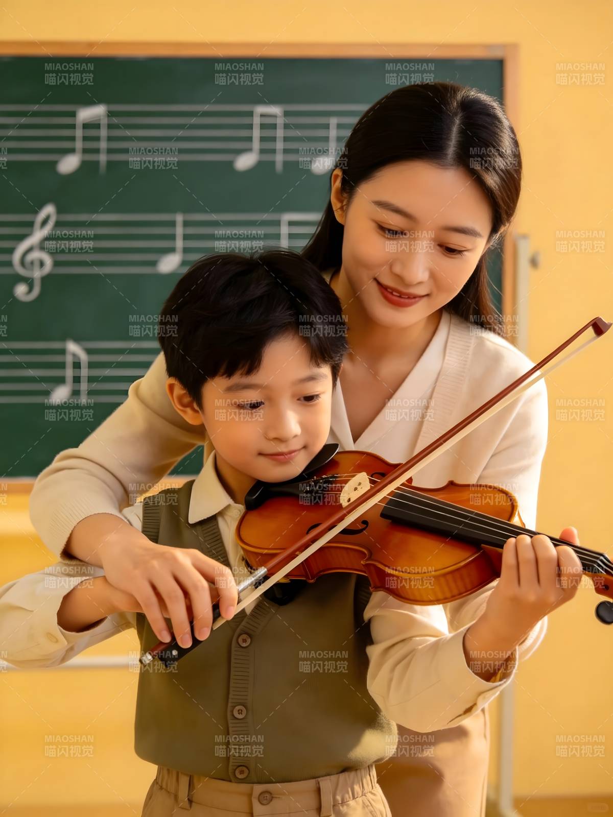 音乐课上的温馨指导图片