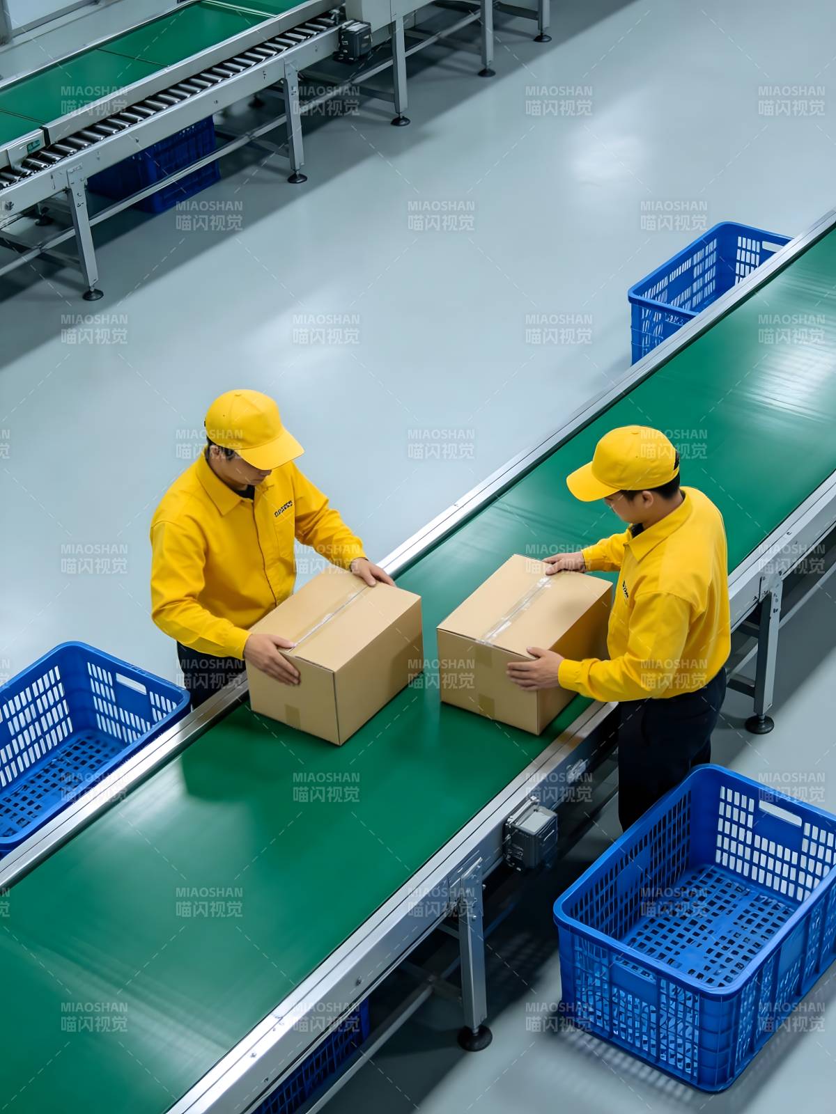 快递分拣现场图片