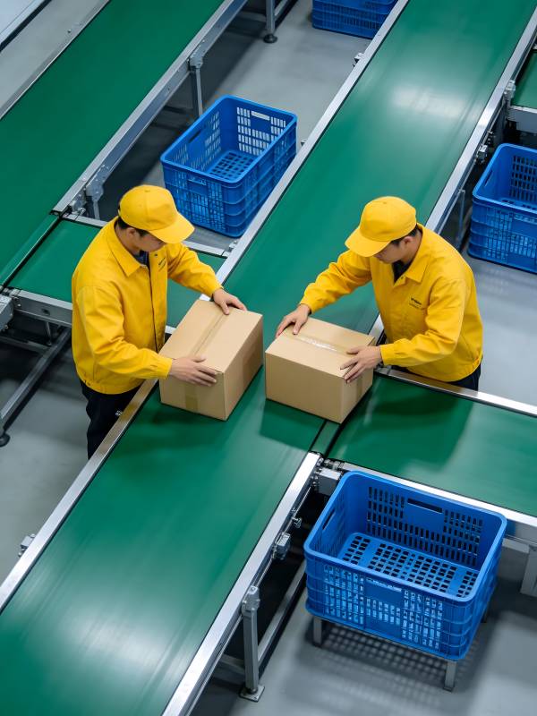 工人分拣包裹图片