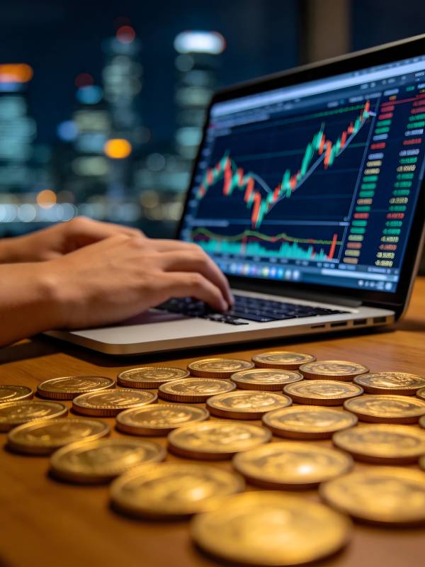 金融交易夜景图片