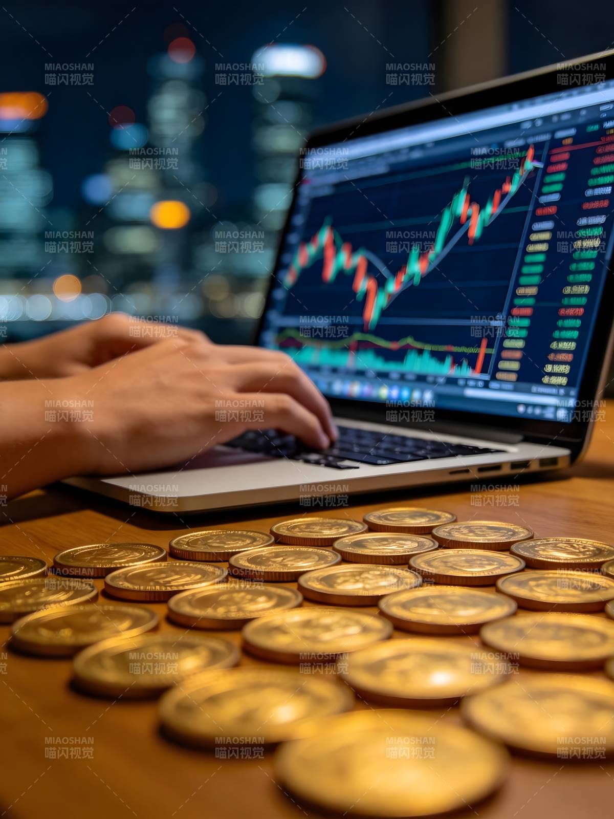 金融交易夜景图片