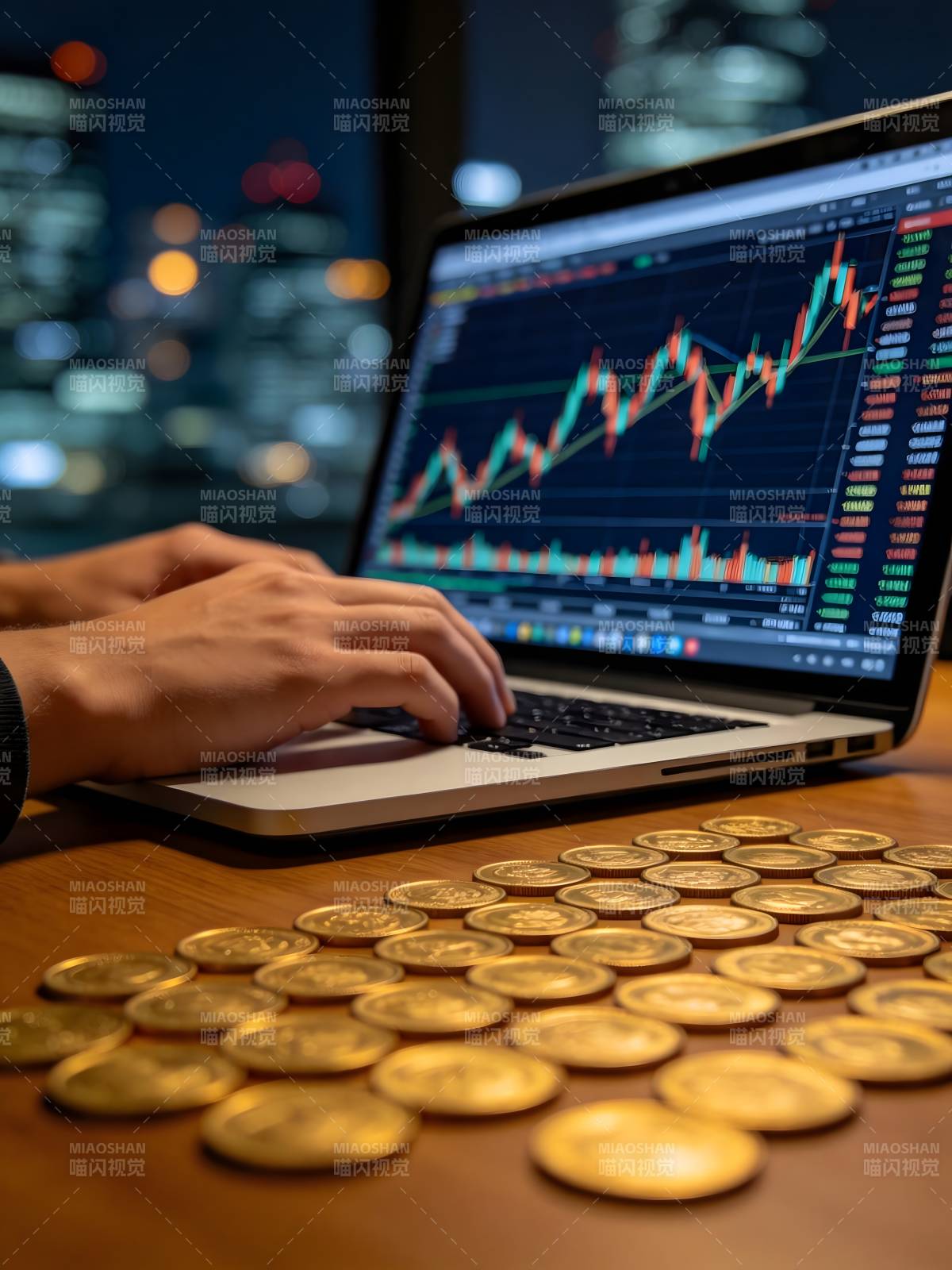 金融交易夜景图片