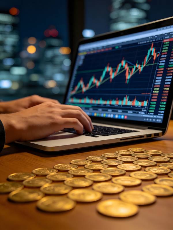 金融交易夜景图片