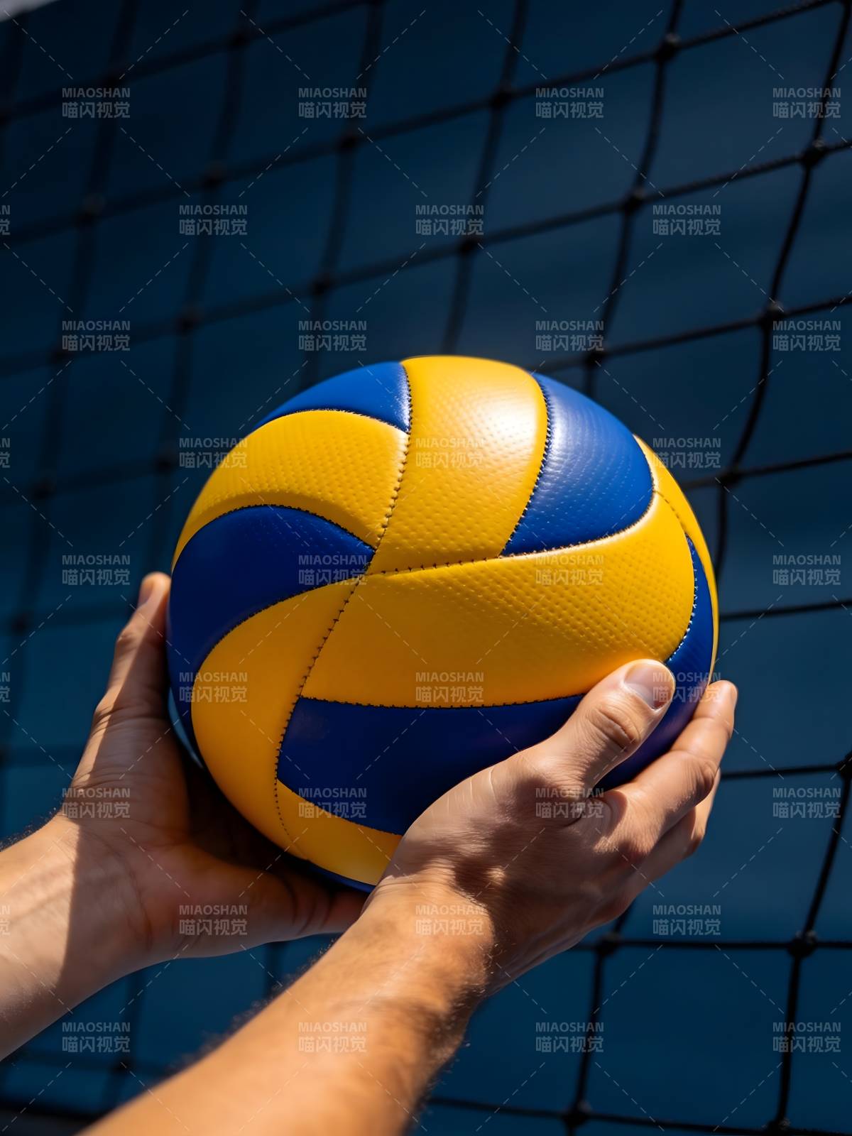 双手托举排球图片