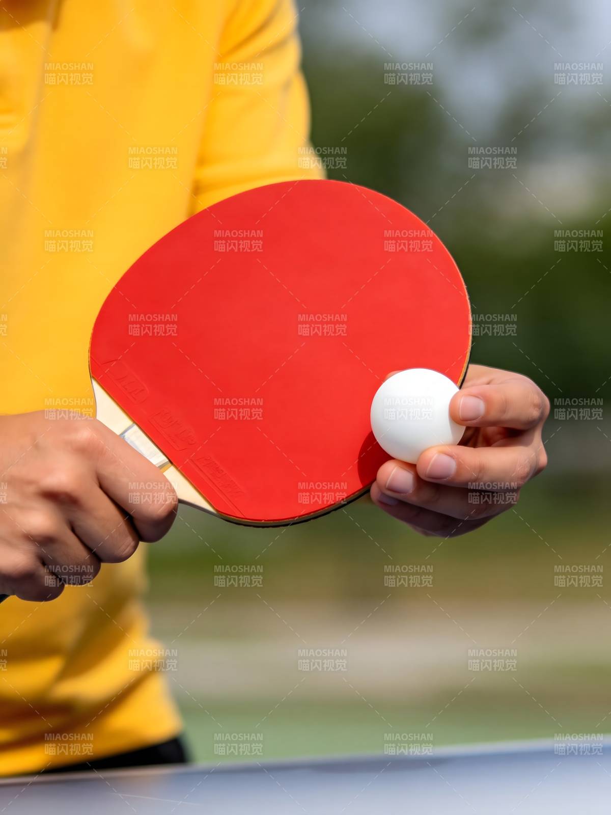 乒乓球手准备发球图片