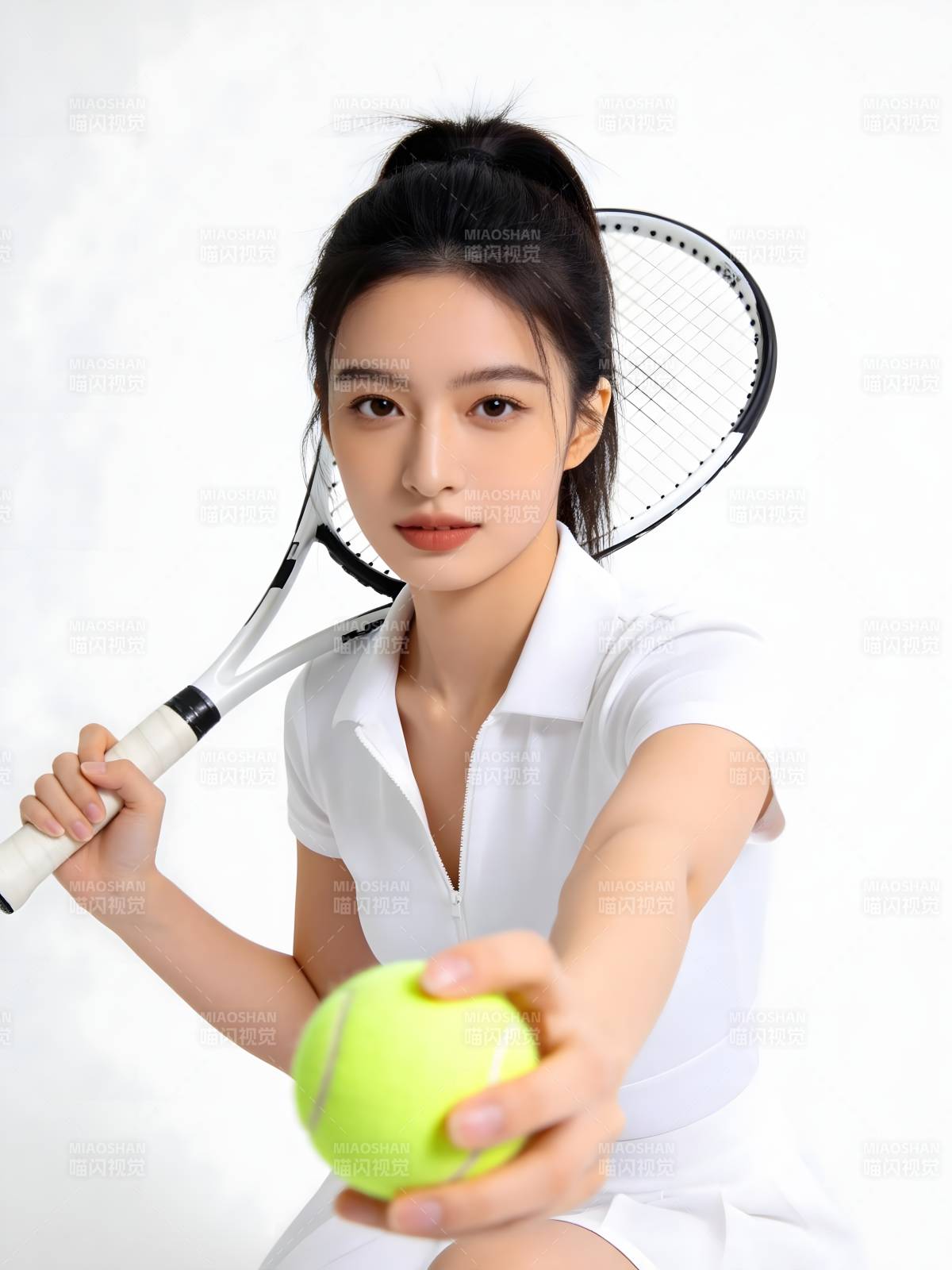 网球少女优雅瞬间图片