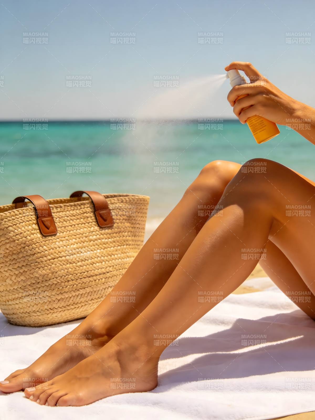 海滩防晒时刻图片