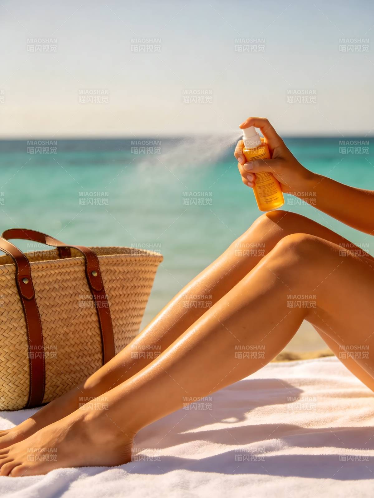 海滩防晒时刻图片