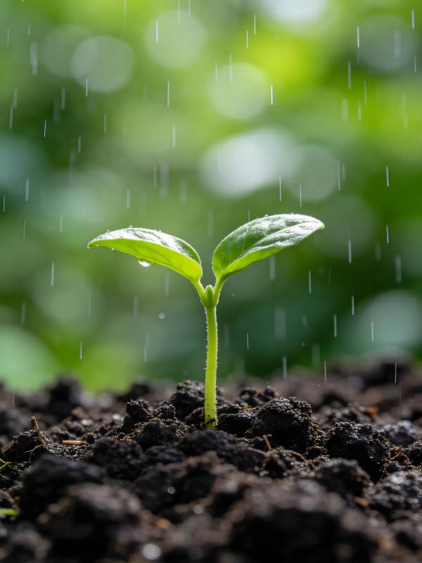 雨中萌芽图片