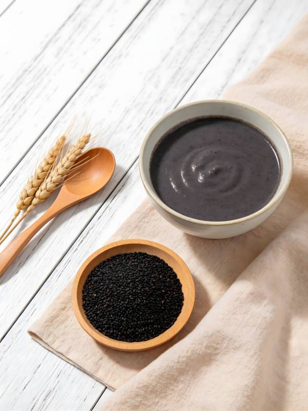 黑芝麻糊与原料图片
