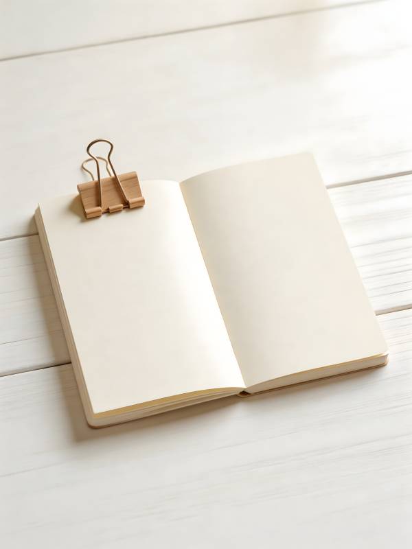 空白笔记本与夹子图片