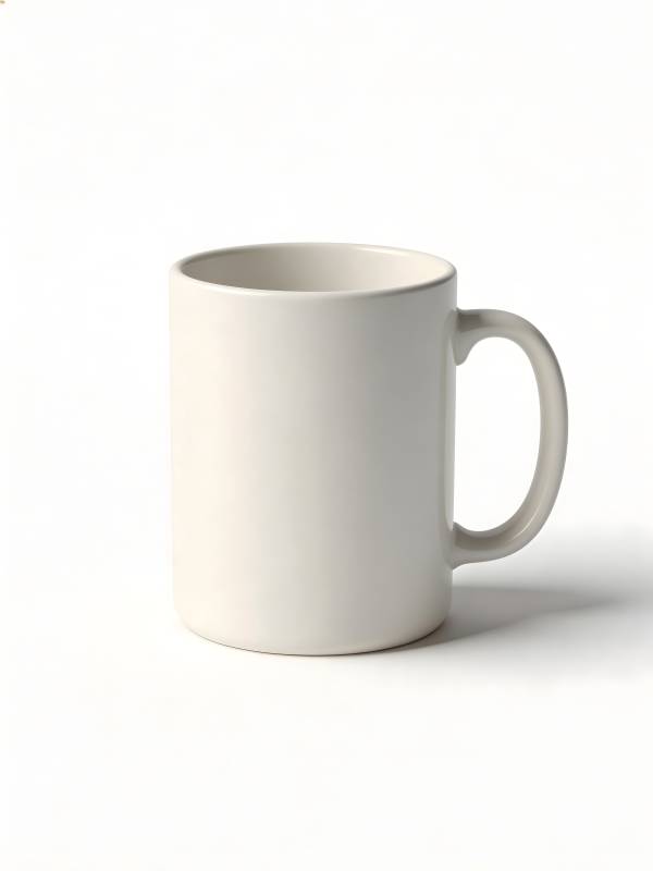 简约白色陶瓷杯图片