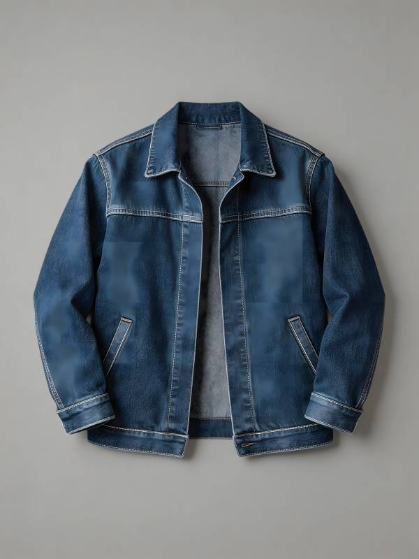 深蓝牛仔夹克图片