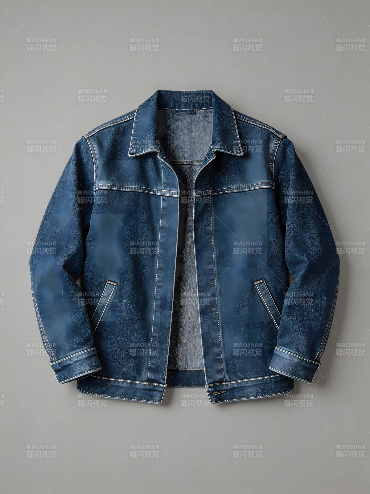 深蓝牛仔夹克图片