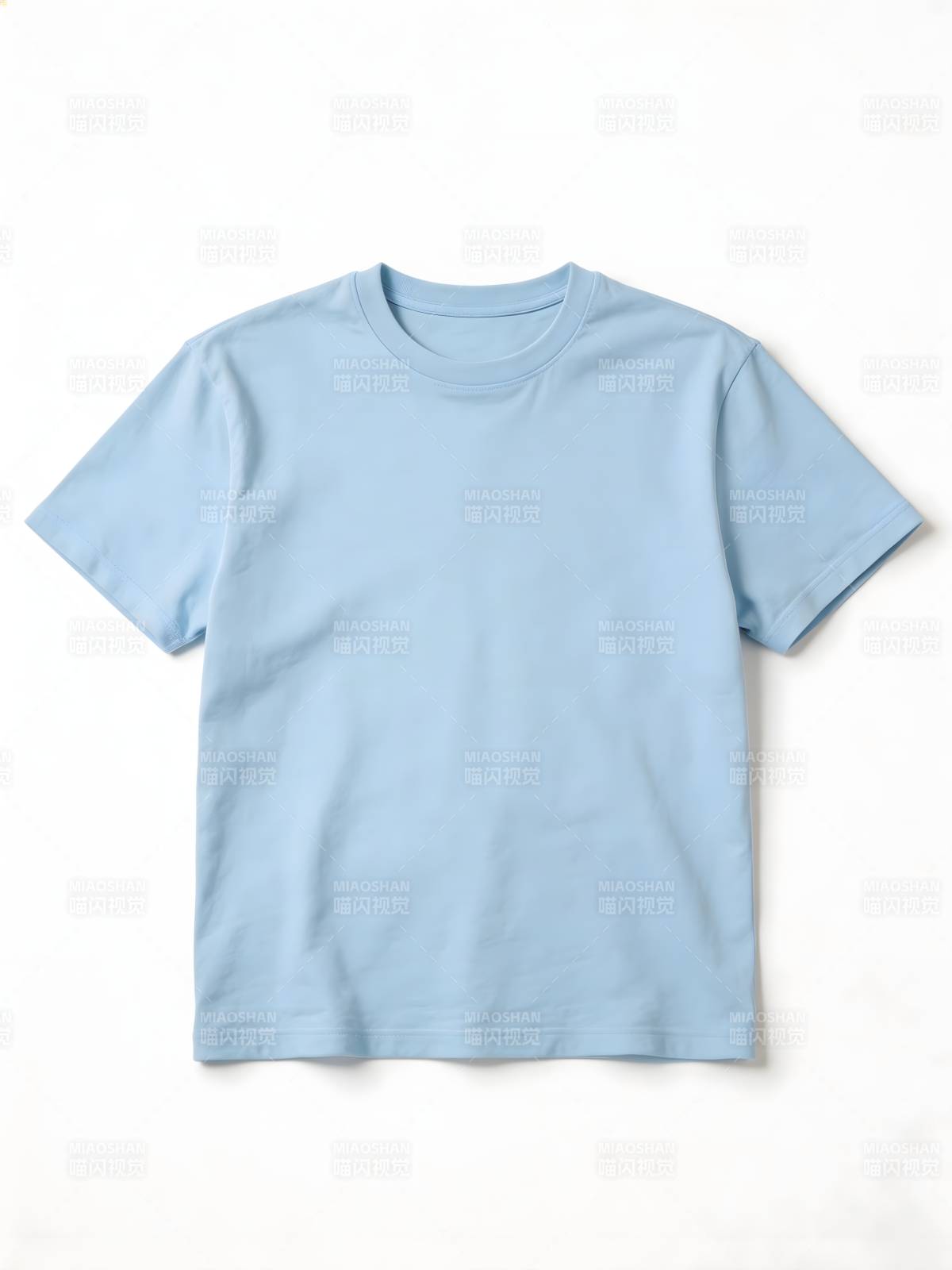 浅蓝纯色T恤图片