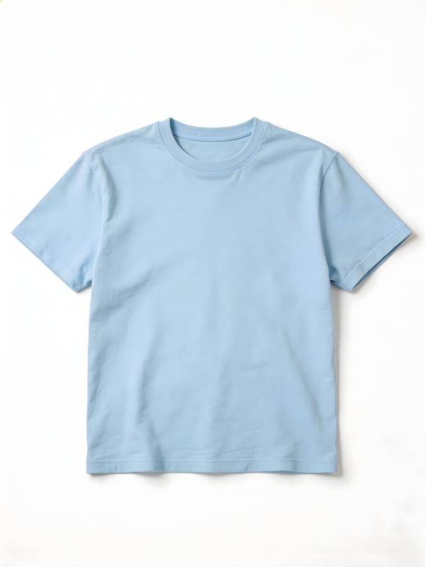 浅蓝纯色T恤图片