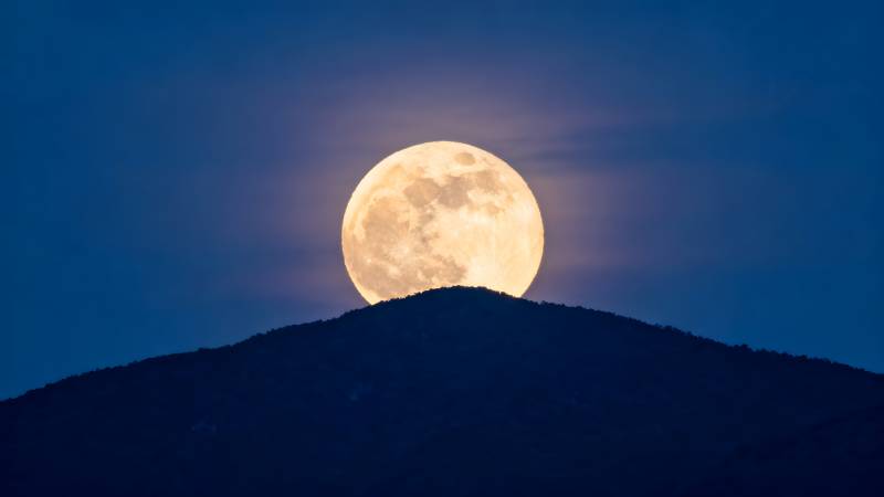 明月升起山巅图片