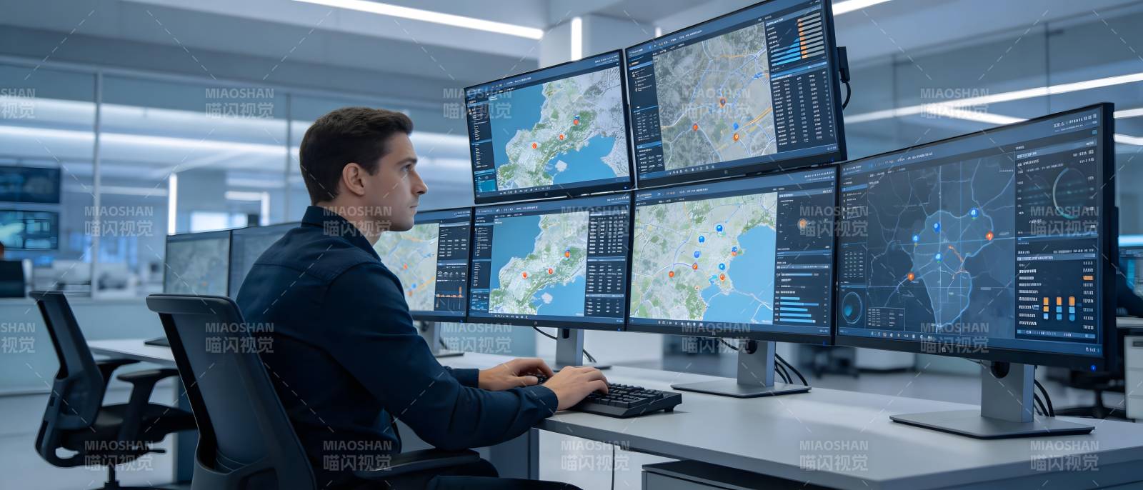 监控中心工作场景图片