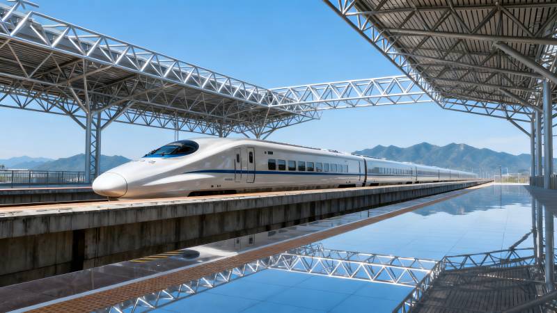 高速列车进站图片