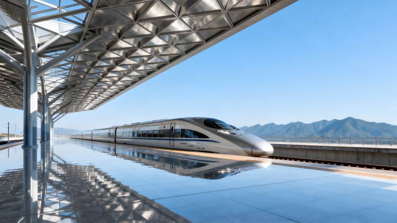 高速列车进站图片