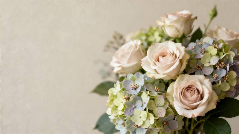 淡雅玫瑰花束图片