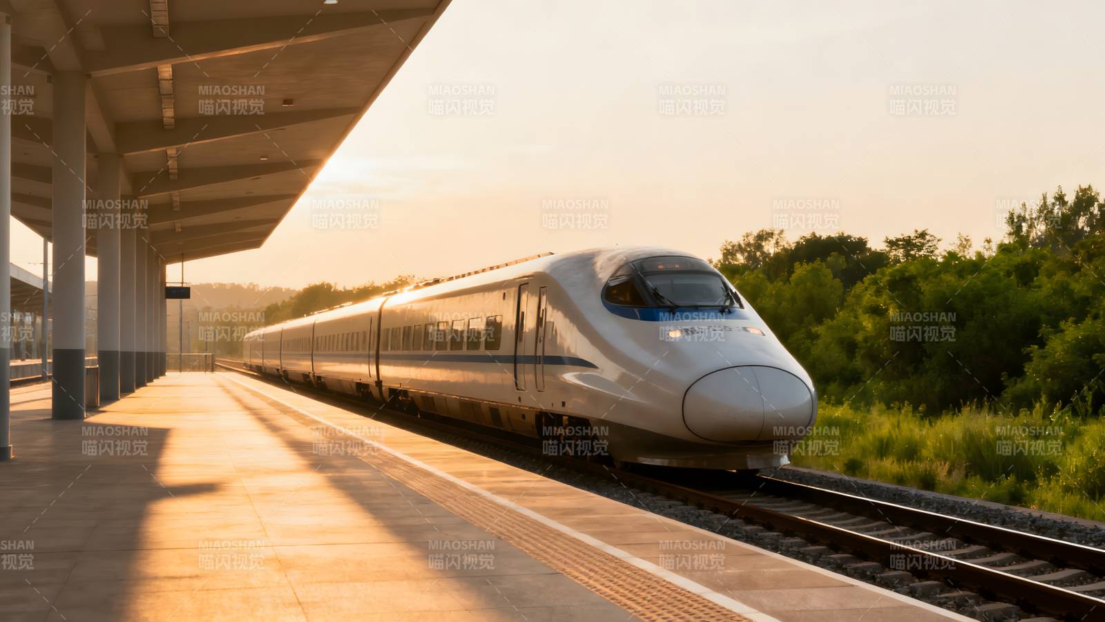 高铁驶入站台图片