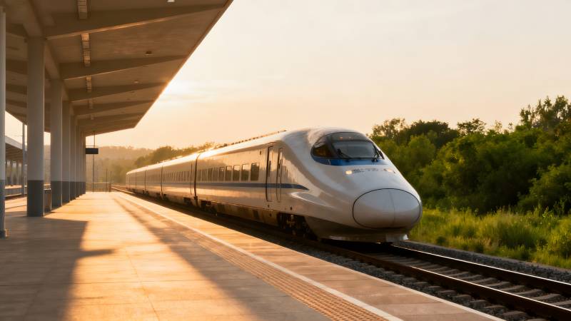 高铁驶入站台图片