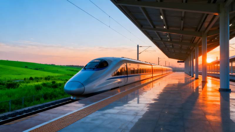 高铁驶入站台图片