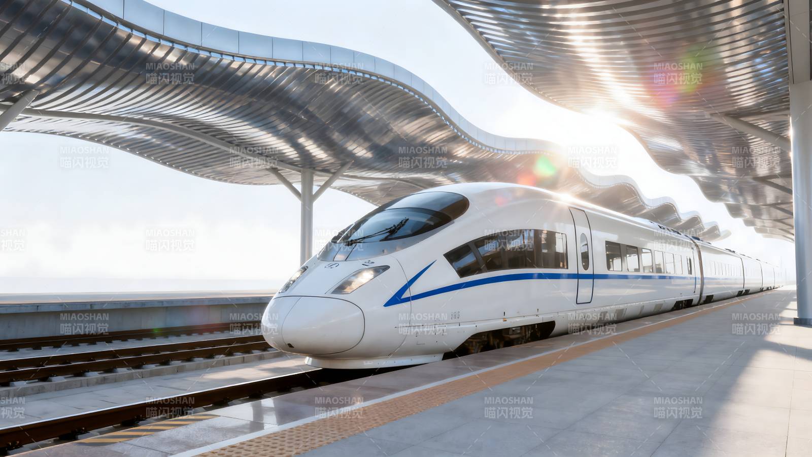 高速列车进站图片