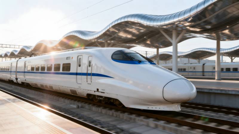 高速列车进站图片