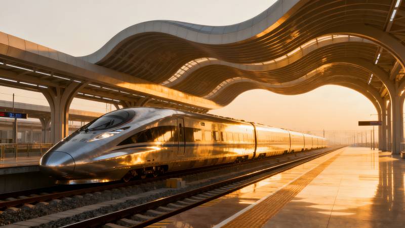 流线型高铁站台图片