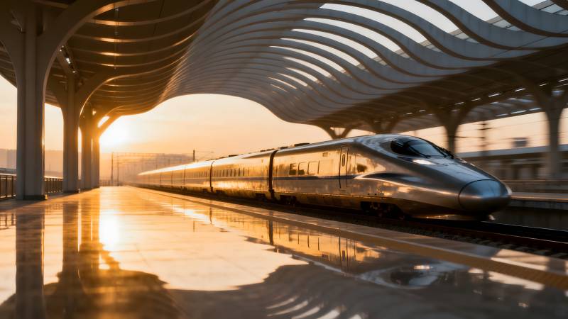 高铁驶入站台图片