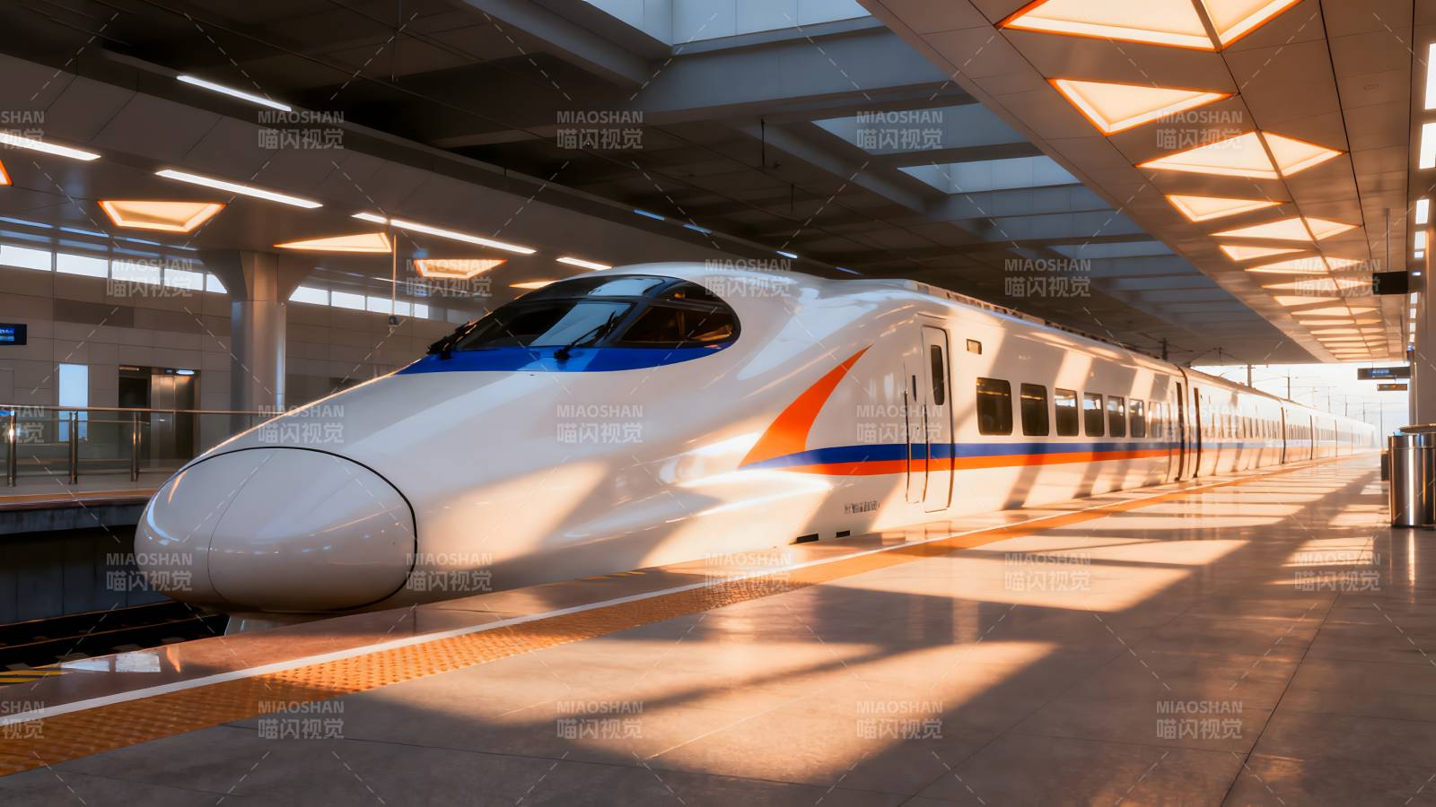 高速列车进站图片