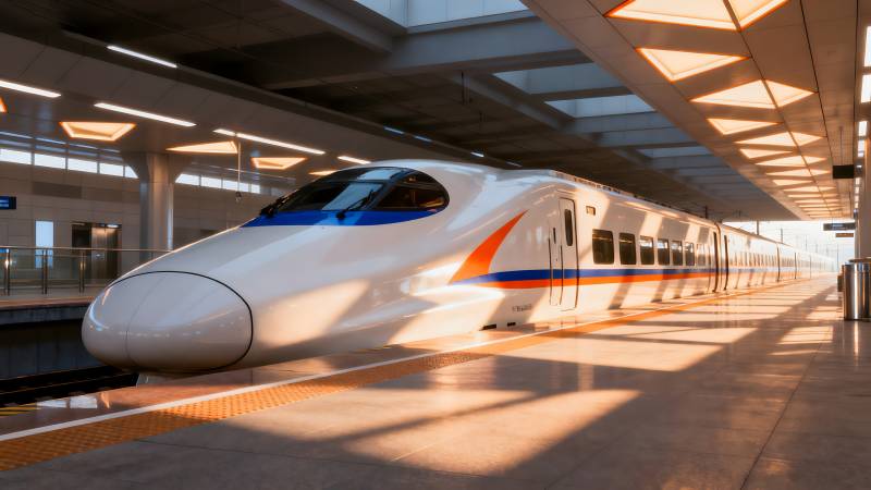 高速列车进站图片