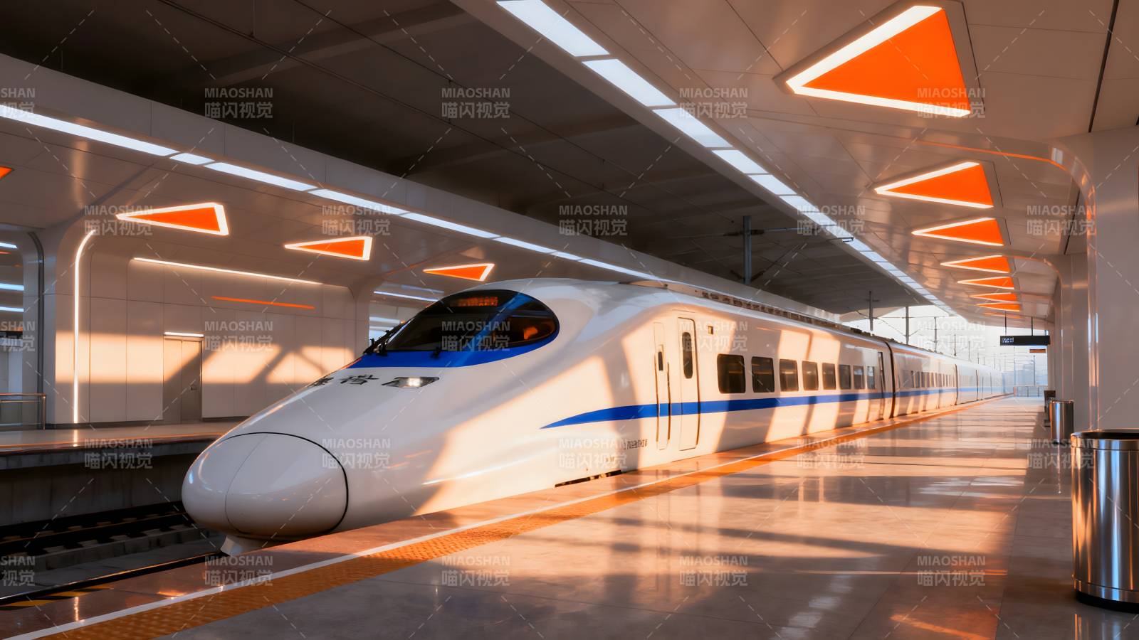 高速列车进站图片