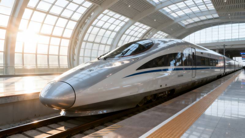 高速列车进站图片