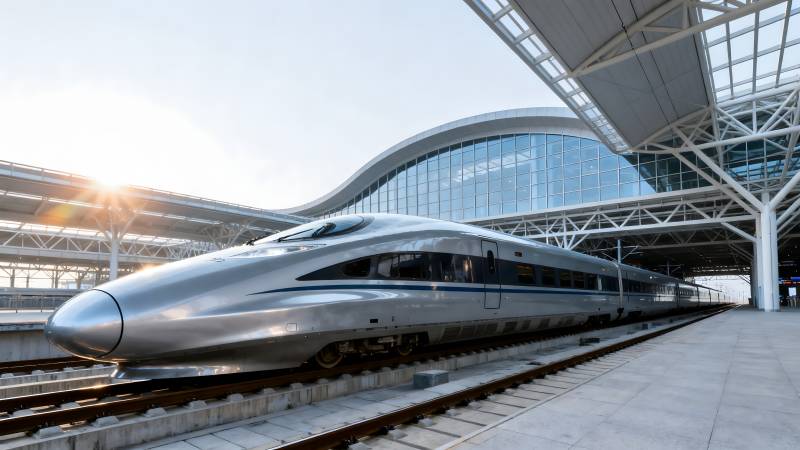 高速列车进站图片