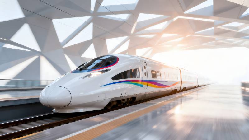 高速列车进站图片