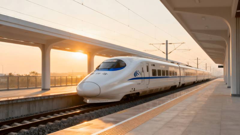 高铁驶入站台图片