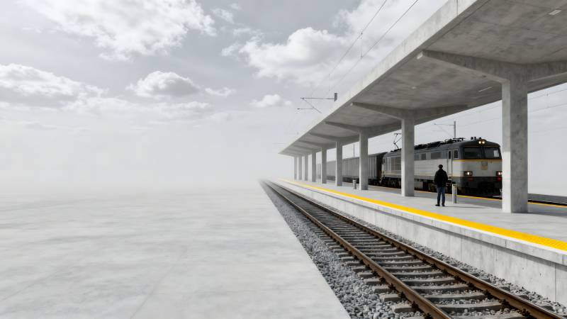 空旷站台待车来图片