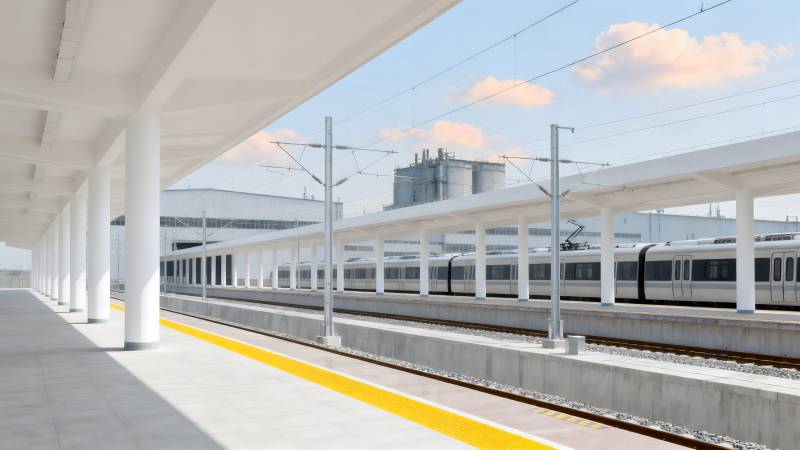 现代高铁站台景象图片