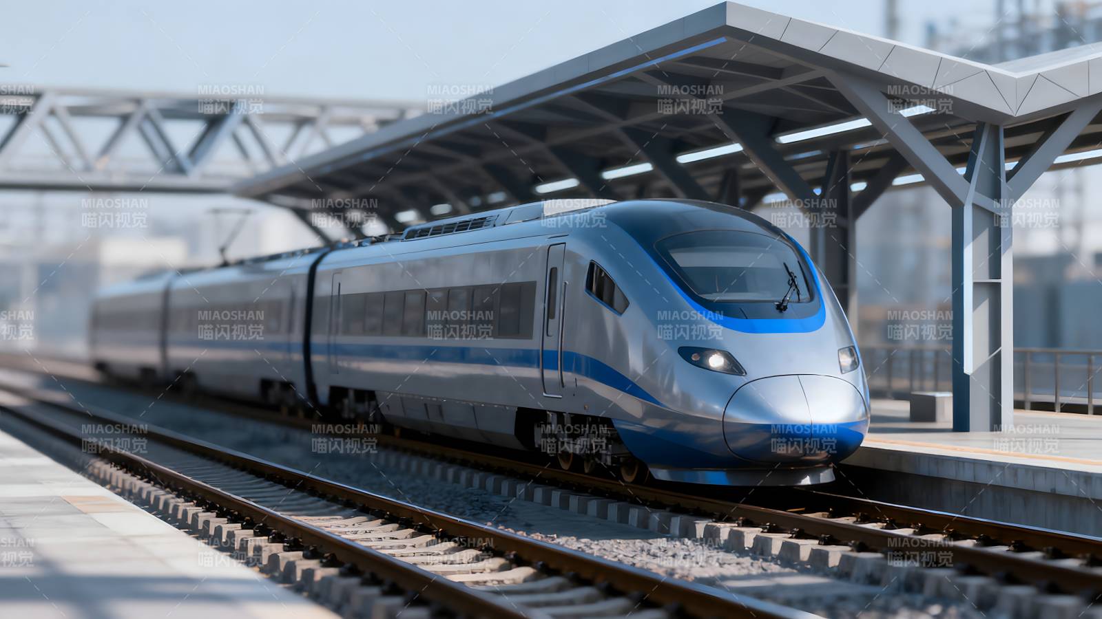 高速列车进站图片