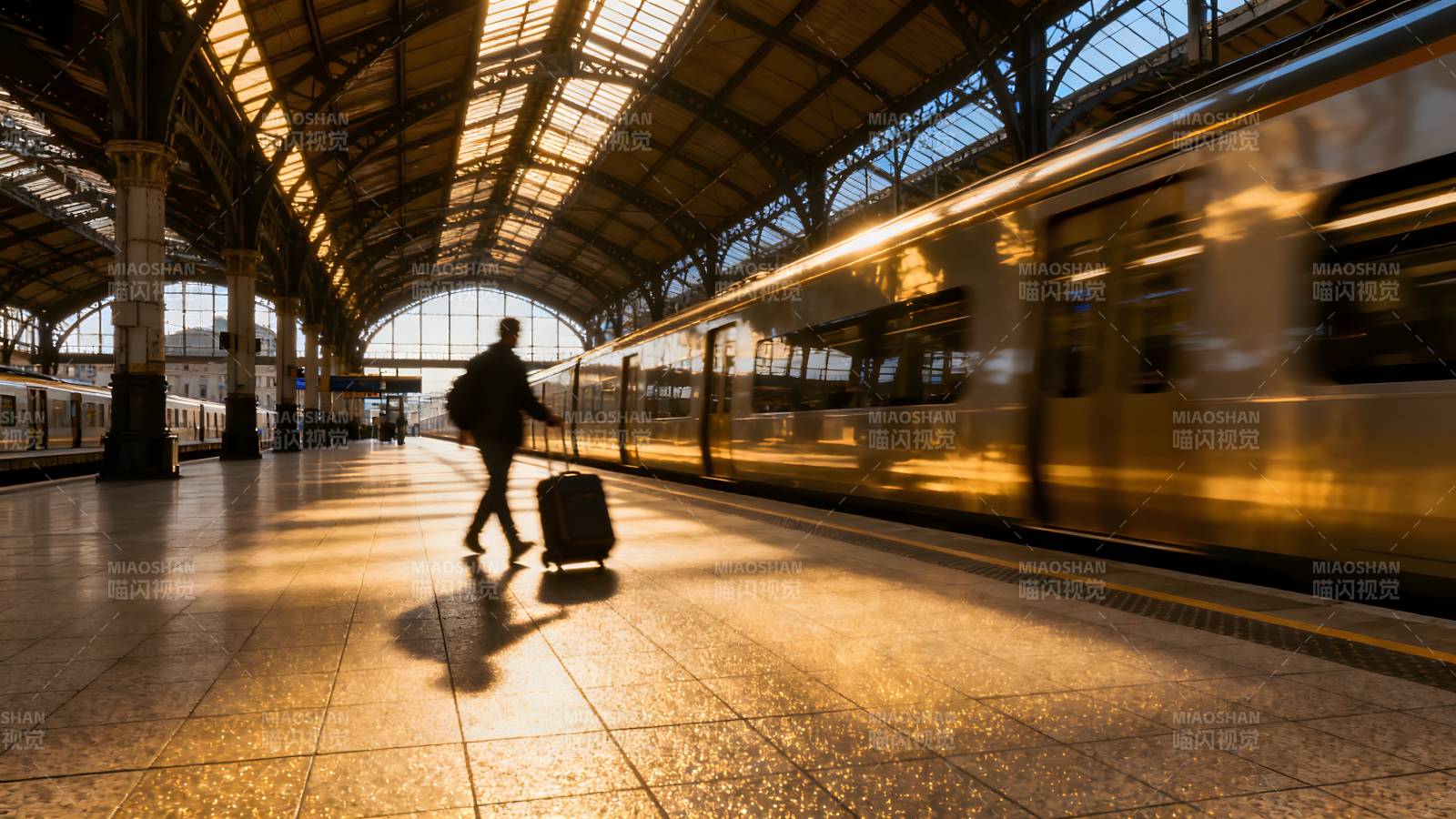 站台光影行旅图片