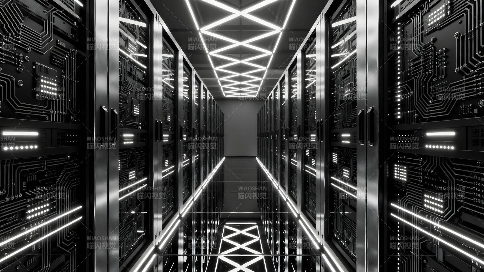 未来数据中心走廊图片
