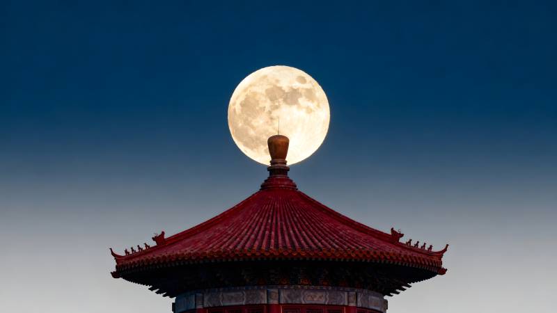 明月映古亭图片