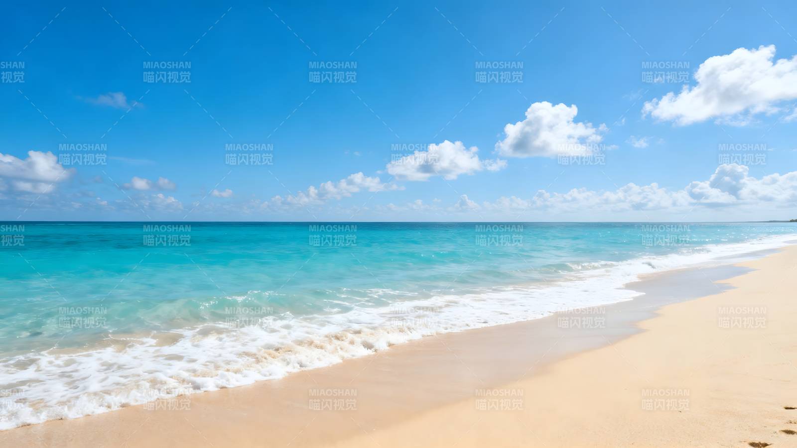 碧海蓝天沙滩美景图片